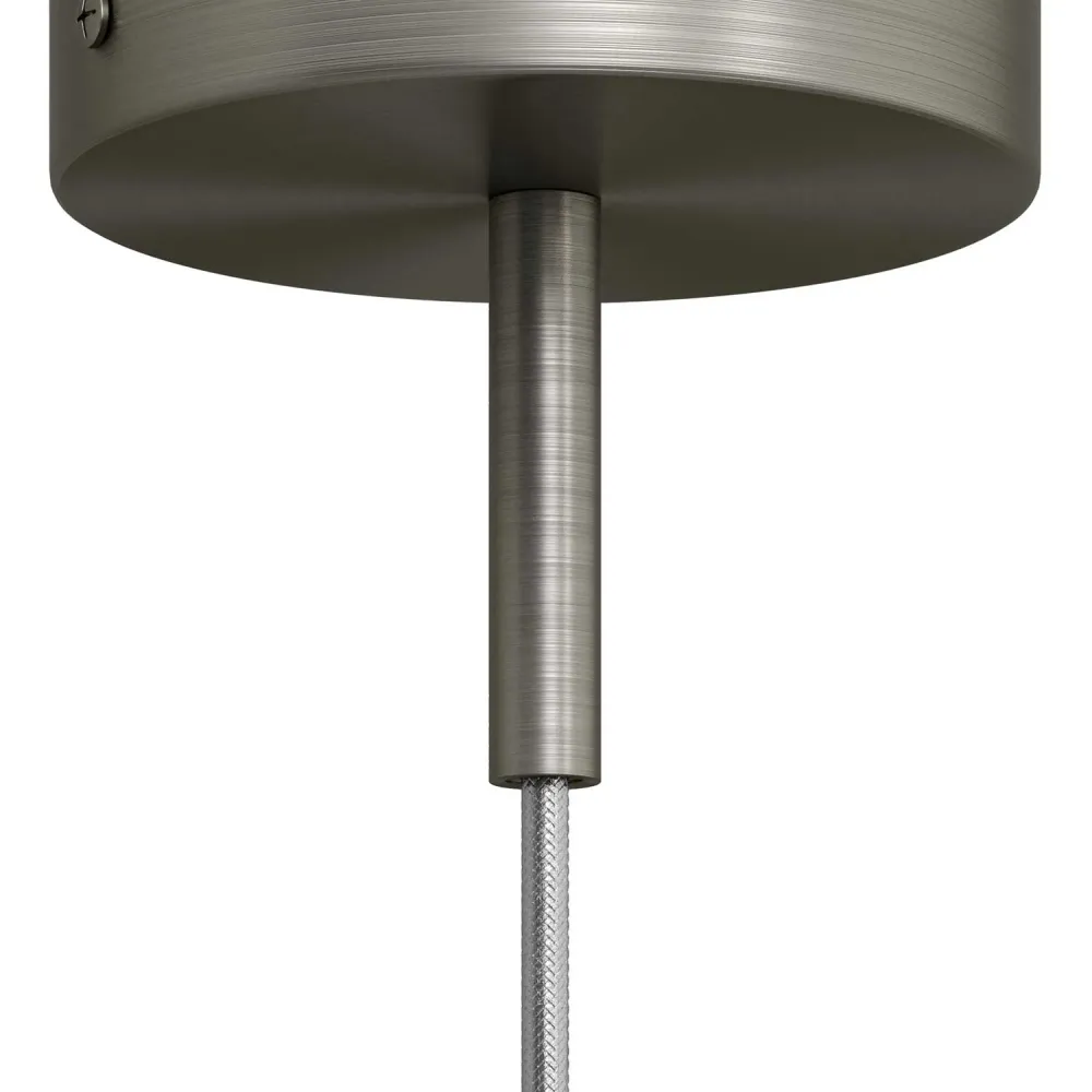 Pentru cabluri cilindric din metal lungime 7 cm complet cu tijă, piuliță și șaibă - Titan satinat