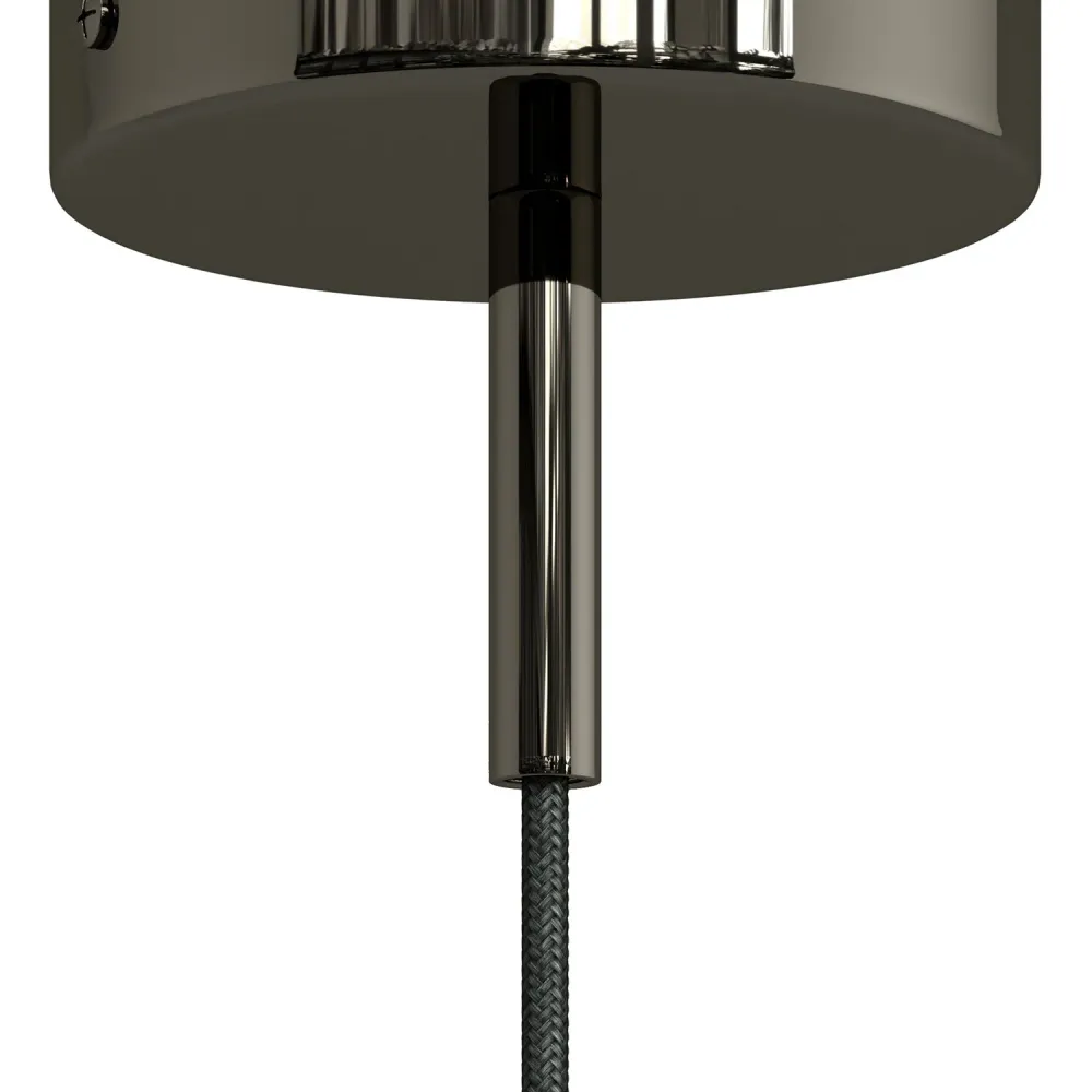 Pentru cabluri cilindric din metal, lungime 7 cm, complet cu tijă, piuliță și șaibă - Negru perlă
