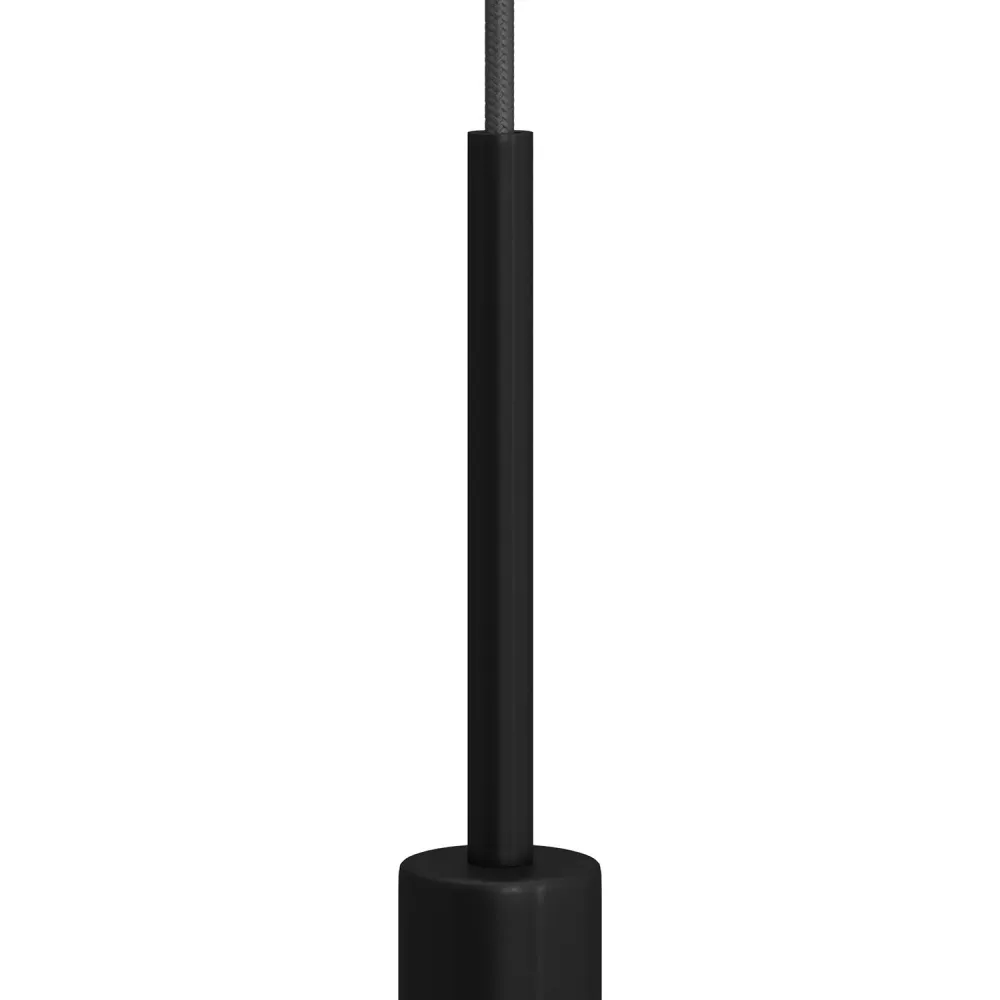 Pentru cabluri cilindric din metal, lungime 15 cm, complet cu tijă, piuliță și şaibă - Negru