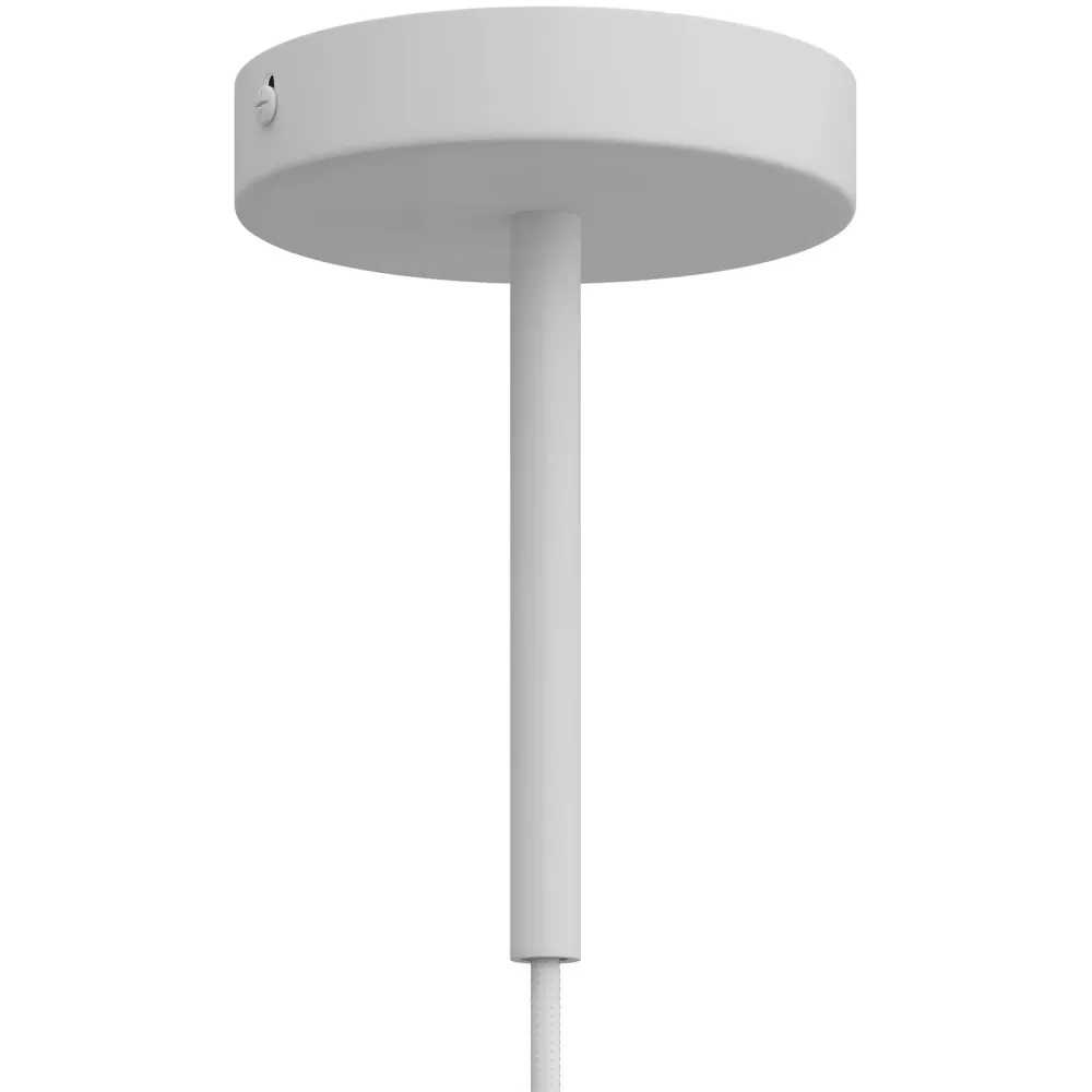 Pentru cabluri cilindric din metal, lungime 15 cm, complet cu tijă, piuliță și șaibă - Alb