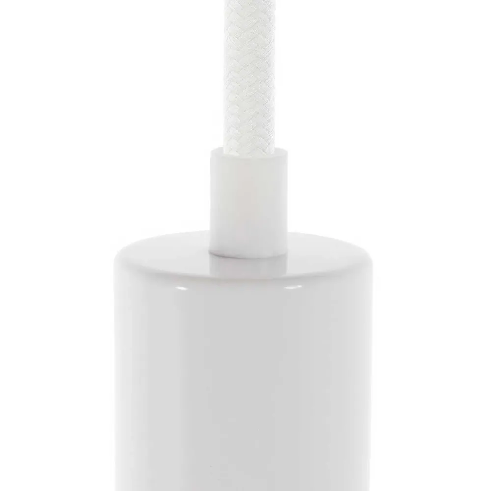 Pentru cabluri cilindric din plastic complet cu tijă, piuliță și șaibă - Alb