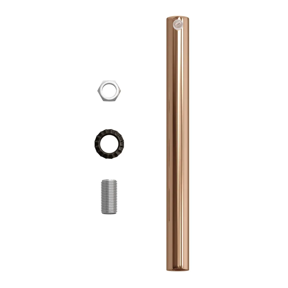 Prindere cilindrică pentru cablu din metal, lungime 15 cm, completă cu tijă, piuliță și șaibă - Cupru