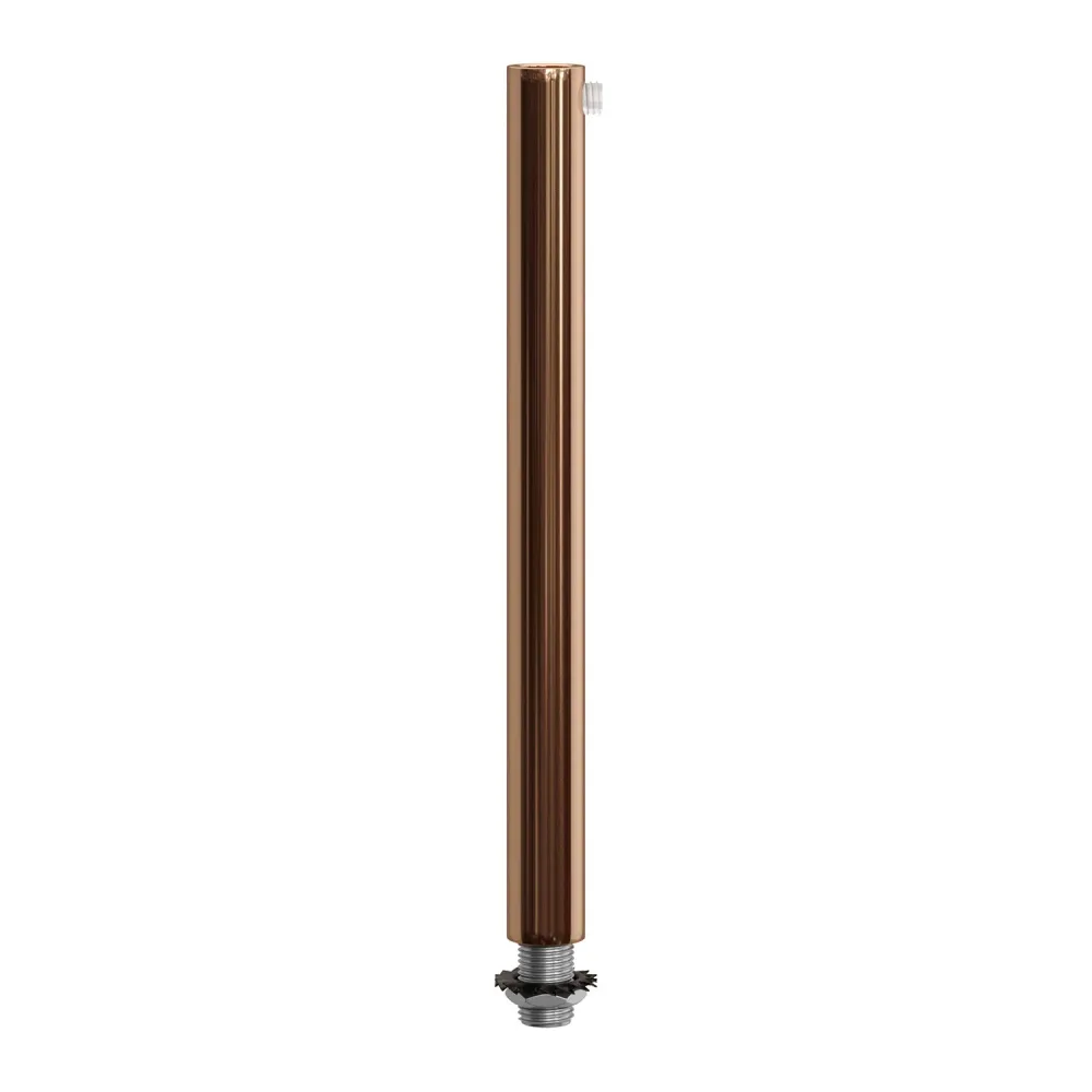 Prindere cilindrică pentru cablu din metal, lungime 15 cm, completă cu tijă, piuliță și șaibă - Cupru