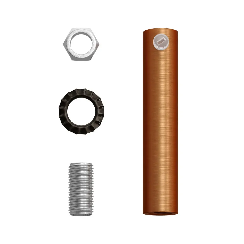 Serracavo cilindric din metal lungime 7 cm complet cu tijă, piuliță și șaibă - Cupru satinat