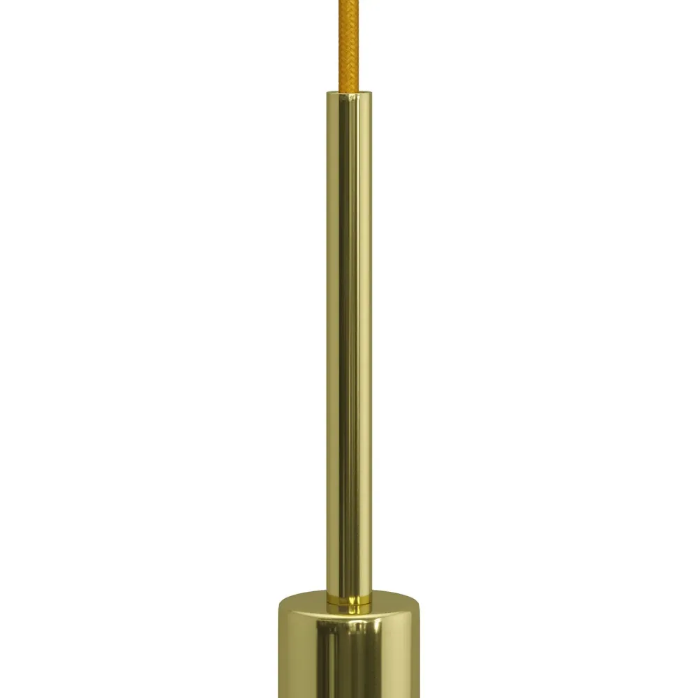 Sistem cilindric pentru cabluri din metal, lungime 15 cm, complet cu tijă, piuliță și șaibă - Alamă