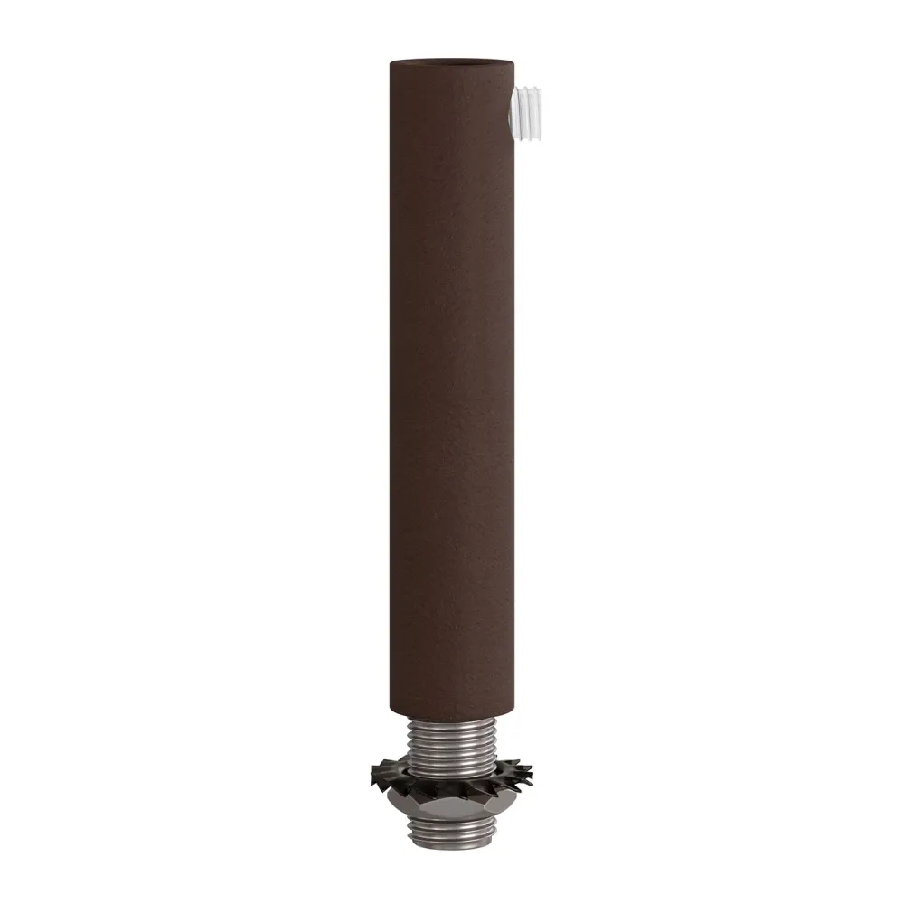 Sistem pentru cabluri cilindric din metal, lungime 7 cm, complet cu tijă, piuliță și rondelă - Rugină închisă vopsită