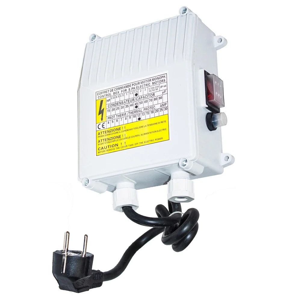 Panou comanda pompa, IBO Dambat, 1.1kw, 1.1kW, 45uF, 11A, condensator incorporat
