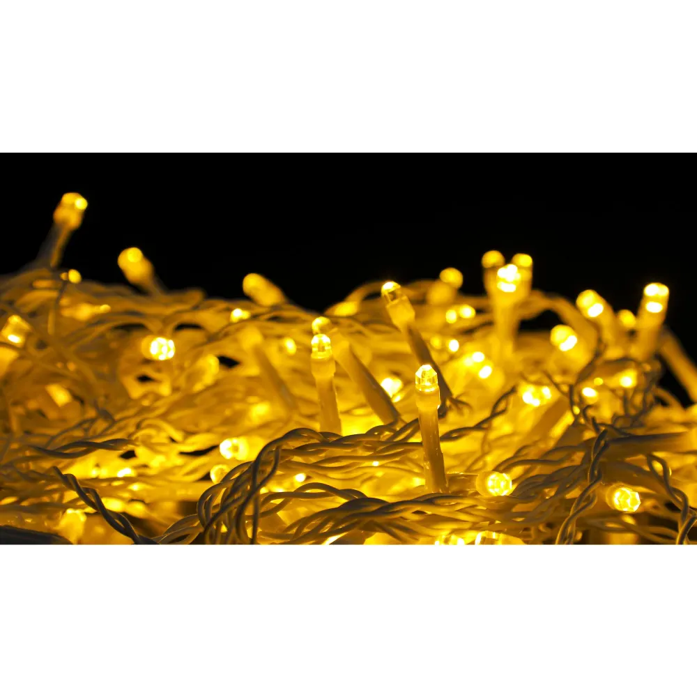 Sectiune de Craciun Vivimall® Tip Turturi, 8 jocuri de lumini Sectiu 5 m, 143 LED-uri, Interconectabila, Fir Alb, Alb Cald