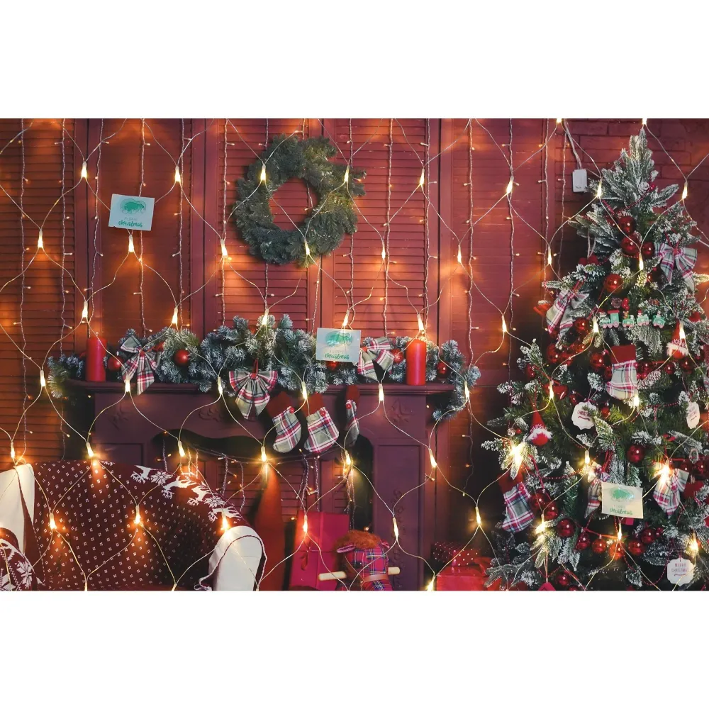 Sectiune Instalatie de Craciun Vivimall, Tip Plasa, 160 LED-uri, 3 m x 1 m, 8 jocuri de lumini, Interconectabila, Fir tran...