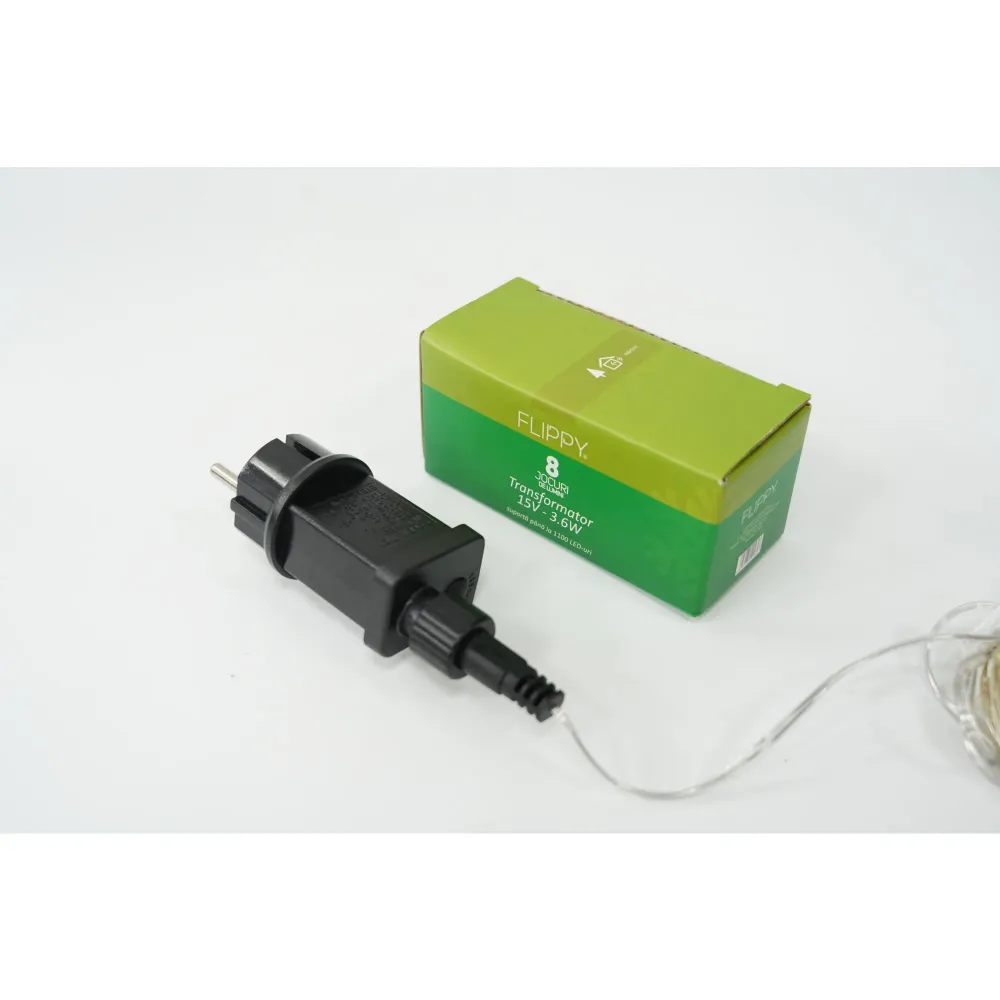 Transformator, Vivimall, 8 jocuri de lumini, 15 v - 3.6W, pentru instalatii cu fir subtire din cupru