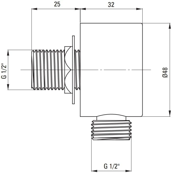 Deante Cascada Cot de iesire dus Ø5 cm, crom