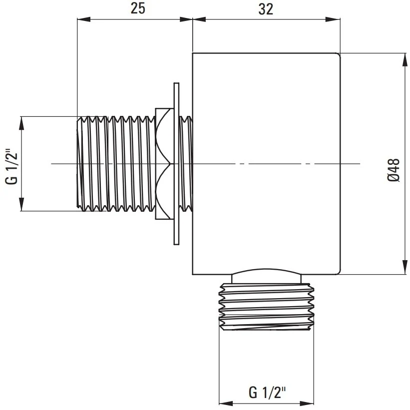 Deante Cascada Cot de iesire dus Ø5 cm, negru