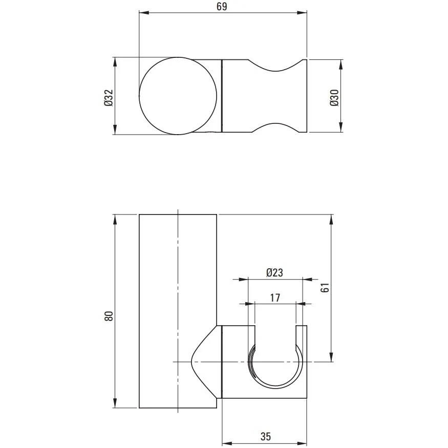 Deante Round Suport fix para dus, auriu