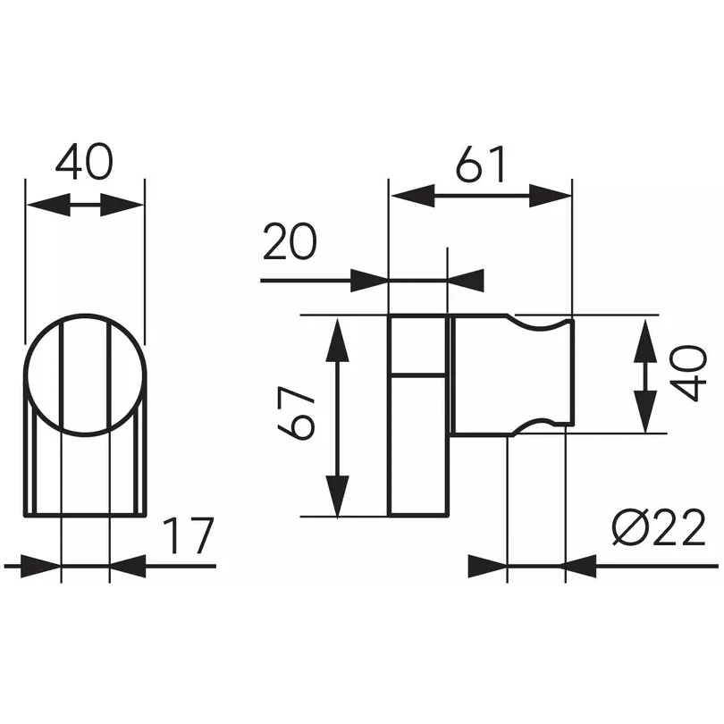 FDesign Inula Suport fix para dus, negru mat