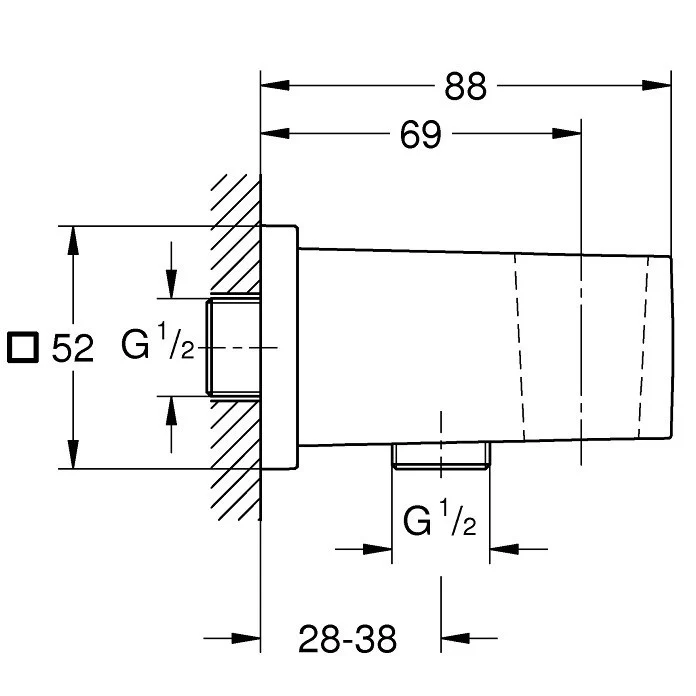 Grohe Euphoria Cube Cot de iesire cu suport para dus, antracit mat (brushed hard graphite)