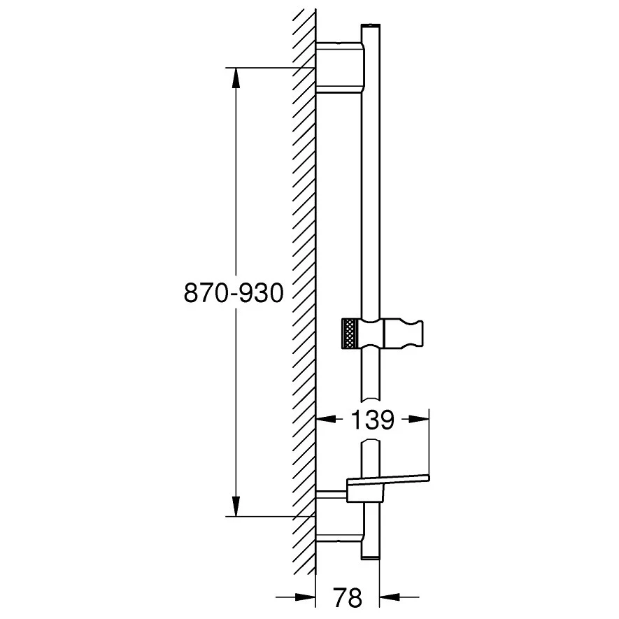 Grohe Rainshower SmartActive Bara de dus 90 cm si savoniera, auriu (cool sunrise)