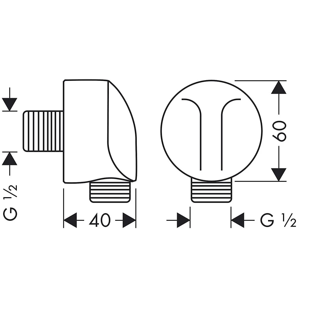 Hansgrohe Fixfit E Cot de iesire ½' fara protectie antireflux