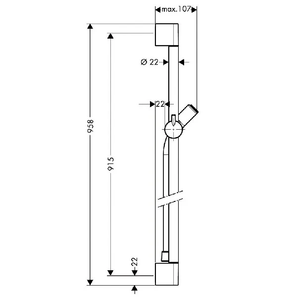 Hansgrohe Unica'C Bara de dus 900 mm, crom