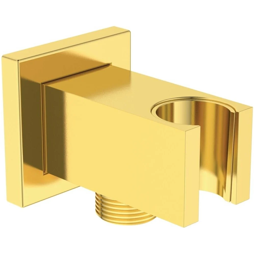 Ideal Standard IdealRain Cot racord patrat cu suport para de dus, auriu
