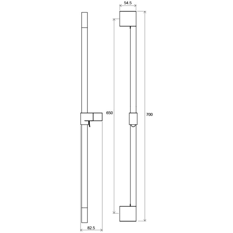 Ravak Chrome Bara de dus cu suport reglabil, 70 cm