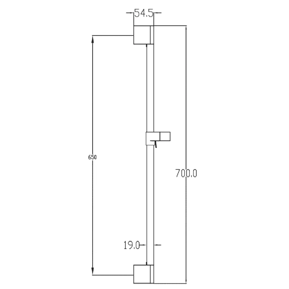 Ravak Chrome Bara de dus cu suport reglabil, 70 cm, negru