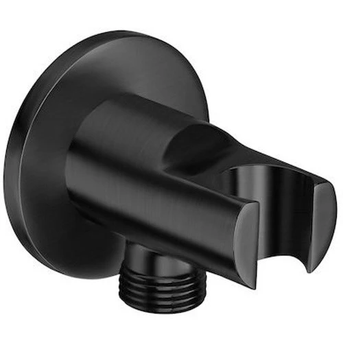 Roca Aqua Round Cot de iesire dus 1/2' cu suport dus, negru (brushed black titanium)