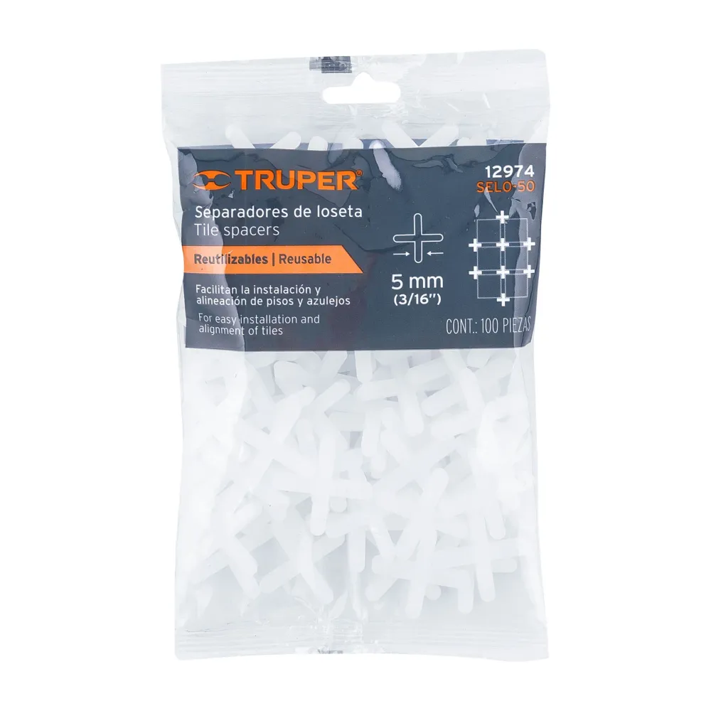 Distantiere gresie forma de cruce, Truper 5mm, 100 buc