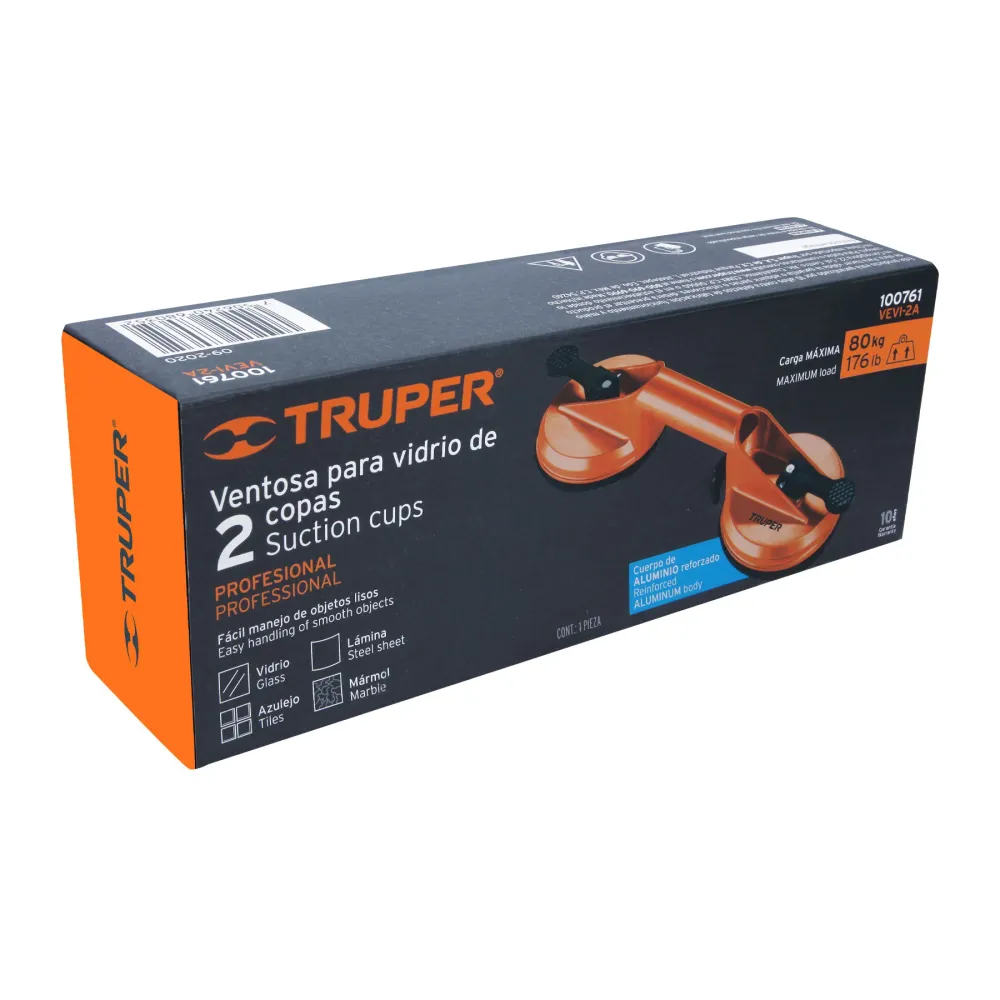 Ventuza dubla din aluminiu pentru sticla si placi, ø 12 cm, Truper