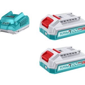 Kit TOTAL 20V – 2 baterii Li-Ion 2.0Ah + incarcator rapid P20S