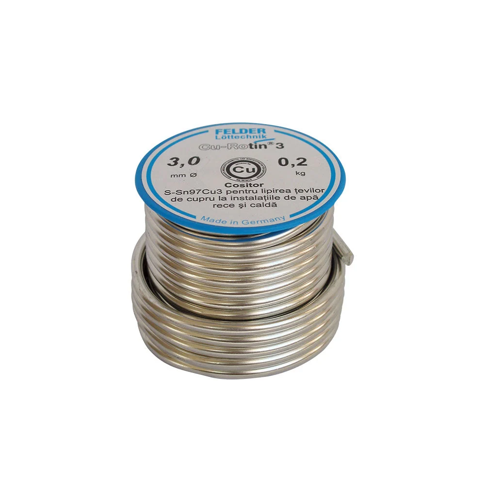 Aliaj de lipire moale 200 gr, Felder Cu Rotin 3 S-Sn97Cu3-3 mm