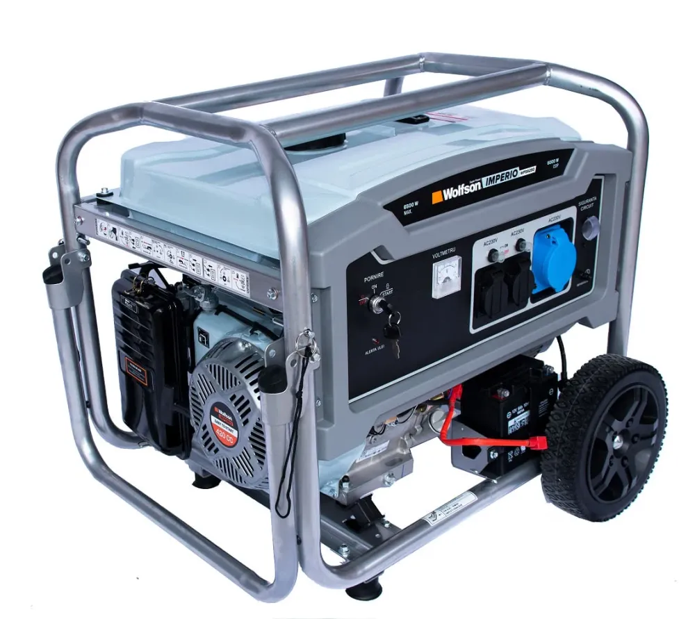 Generator de curent pe benzina PROFESIONAL Wolfson Imperio 6600, 6600W, monofazat, 15CP, 420cc