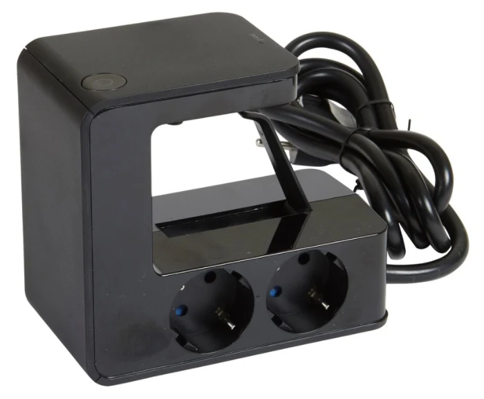 Bloc multipriza cu clipsare pe blatul biroului, 1.5m, cu intrerupator, 4 prize cu protectie, 2xUSB, Negru, MOES RevOlution...