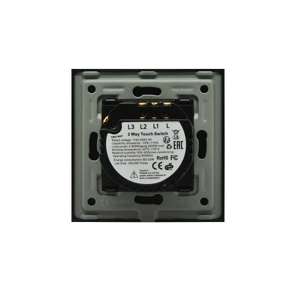 Intrerupator cap-scara dublu, cu touch, rama din sticla, alb, Aledio A2G2WA