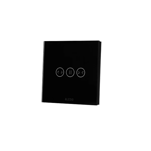 Intrerupator inteligent dimabil, cu touch, rama din sticla, WiFi, negru, Aledio A1VWFN