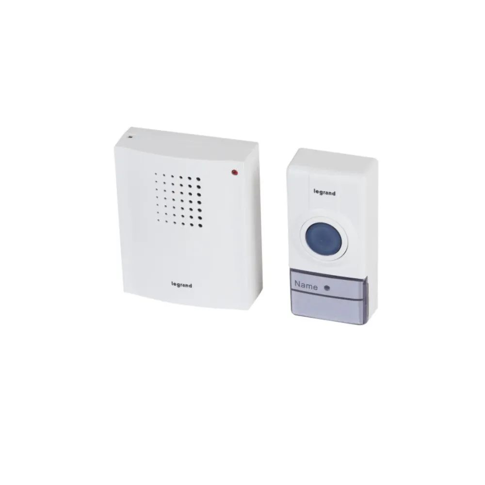 Kit sonerie wireless Essential, 32 melodii, 80dB, IP44, alb, Legrand 094250