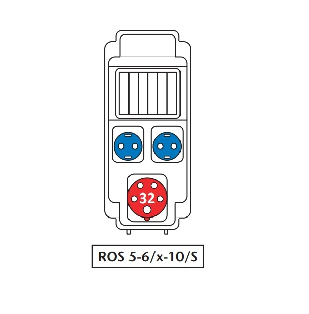 Panou de distributie, pentru organizare santier, ROS 5/X-10/S (1xPriza 5x32A + 2xPriza schuko), SEZ 34-510