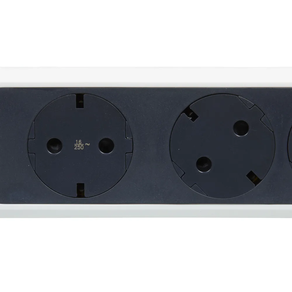 Prelungitor electric rotativ, 5m, 5 prize cu protectie, cu intrerupator, Alb/Gri inchis, MOES RevOlution 694542
