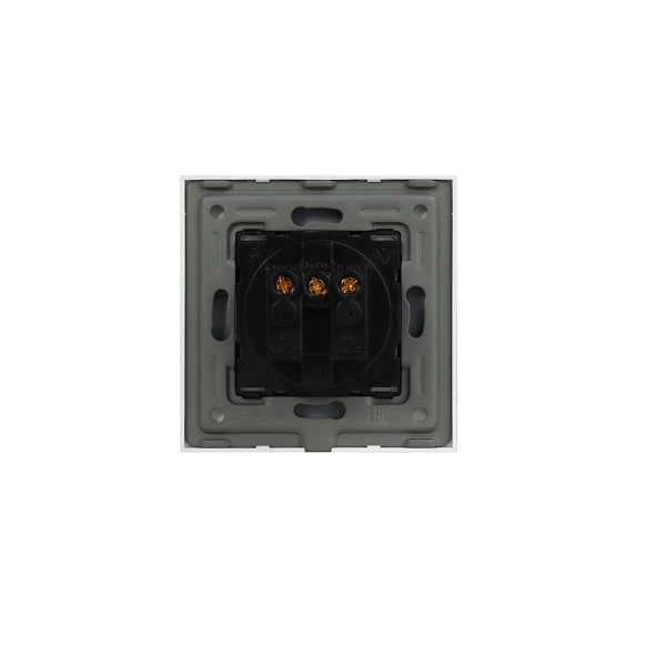 Priza simpla cu capac, standard german, 2P+T, rama din sticla, 16A, alb, Aledio A1PC0A