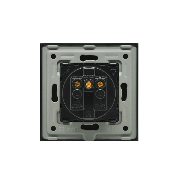 Priza simpla, standard german, 2P+T, rama din sticla, 16A, negru, Aledio A1P00N