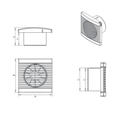 Ventilator axial "POLO 6", cu cordon, Ø150, Dospel 20-007-0293