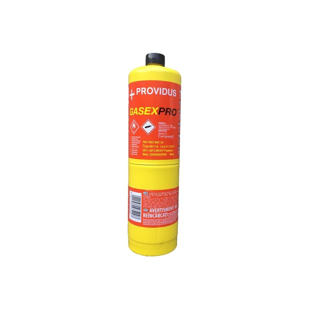 Butelie gaz cu ventil PROVIDUS GASEX PRO 400 gr