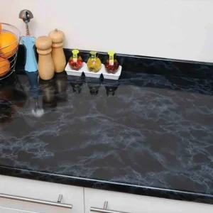 Set 2 x Folie autoadeziva neagra imitatie marmura 60 x 200 cm