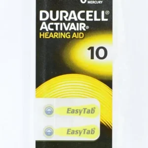 Baterii Auditive Duracell PR10 – Set de 6 Bucăți pentru Aparate Auditive și Dispozitive Auditice