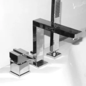 Belform Quadra Baterie cada dus monocomanda, 3 iesiri, crom
