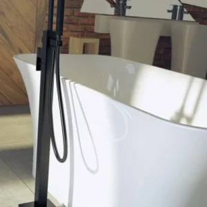 Besco Modern II Baterie cada freestanding, negru mat