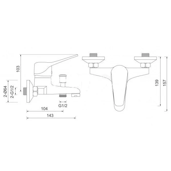 CasaBlanca Aero B Baterie cada dus monocomanda cu set dus