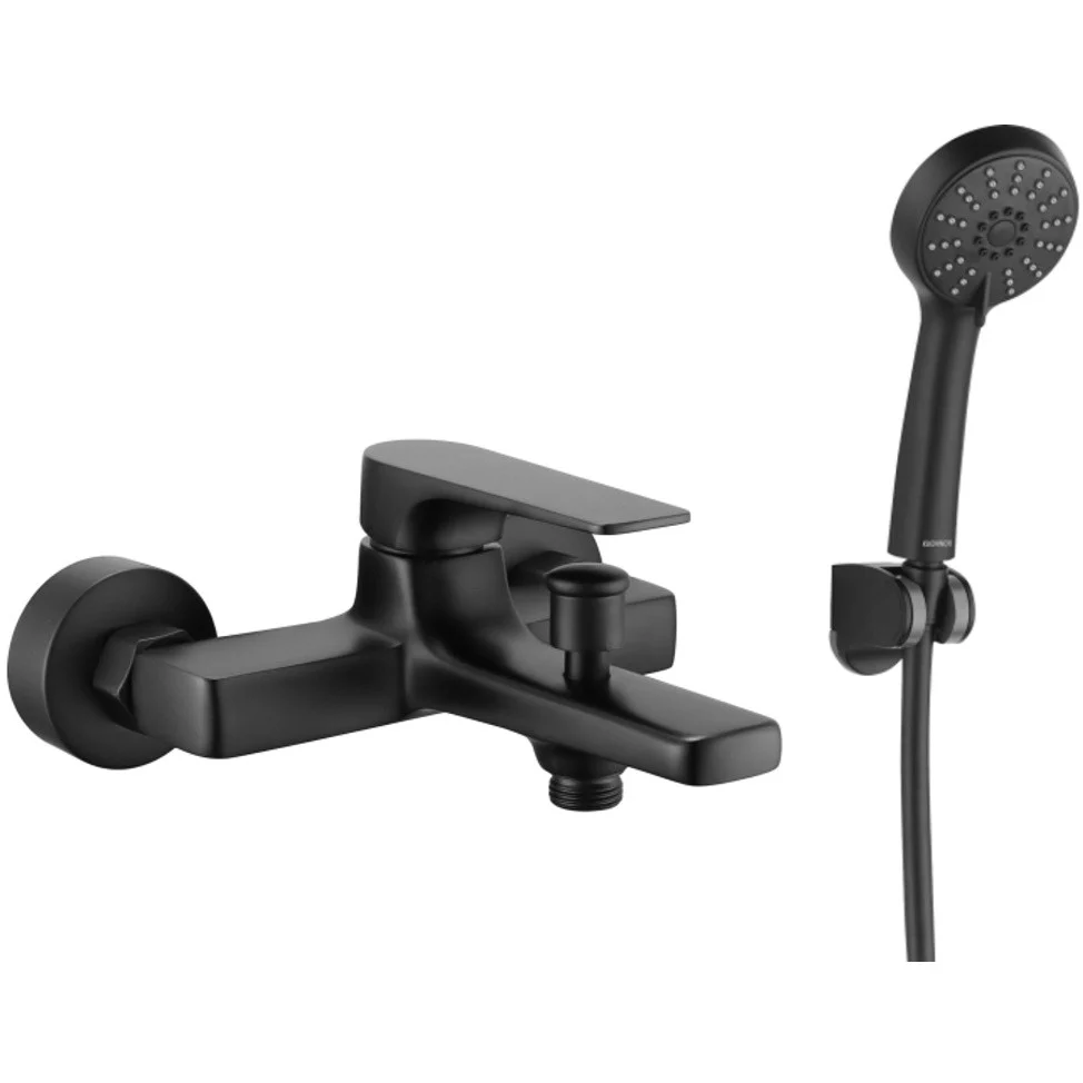CasaBlanca Plato Baterie cada dus monocomanda cu set dus, negru mat
