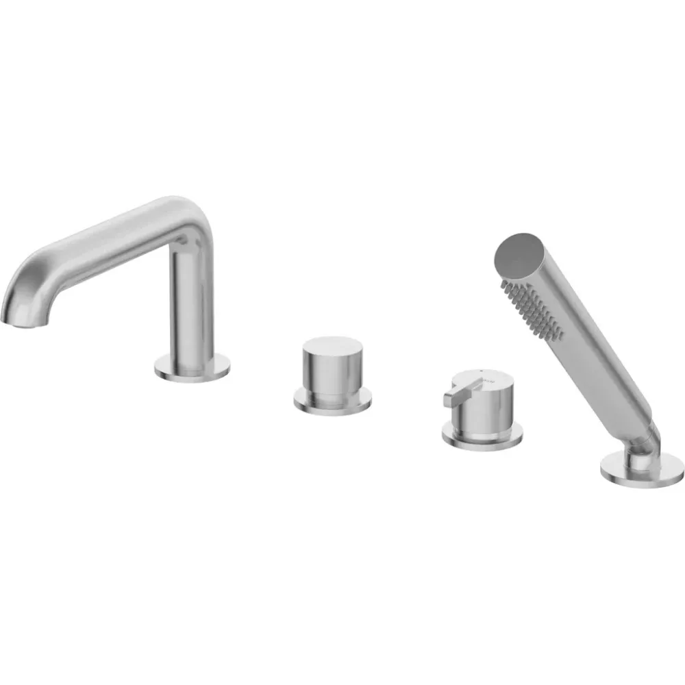 Deante Silia Baterie cada dus cu 4 orificii, montaj pe cada, inox