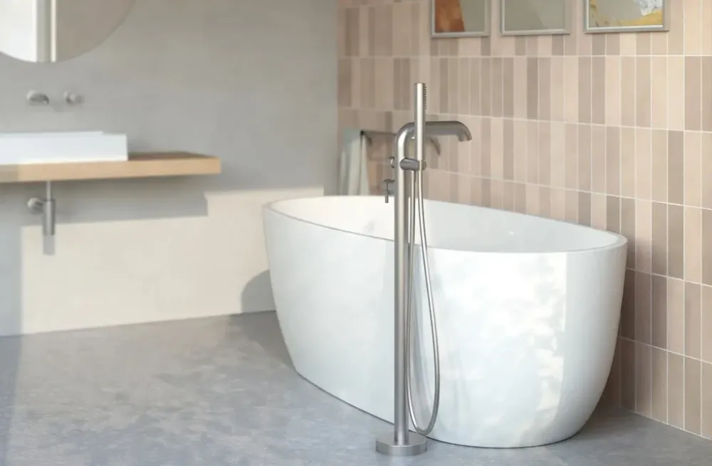Deante Silia Baterie cada freestanding, inox