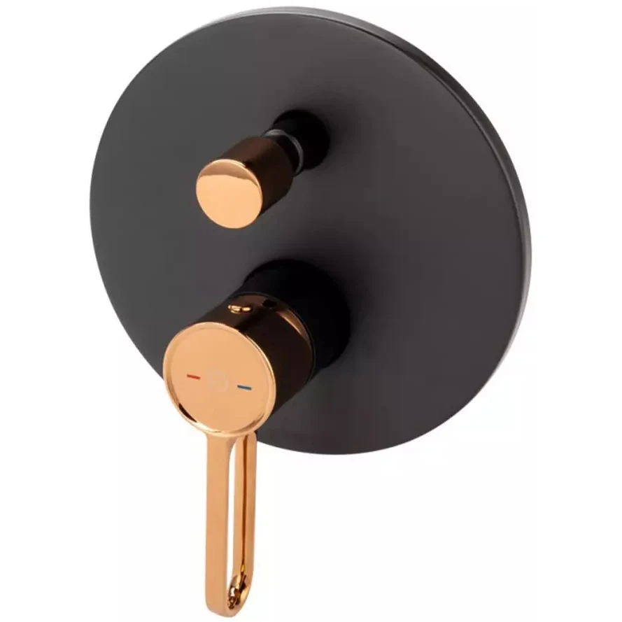 FDesign Zaffiro Baterie cada dus incastrata, negru mat/rose gold